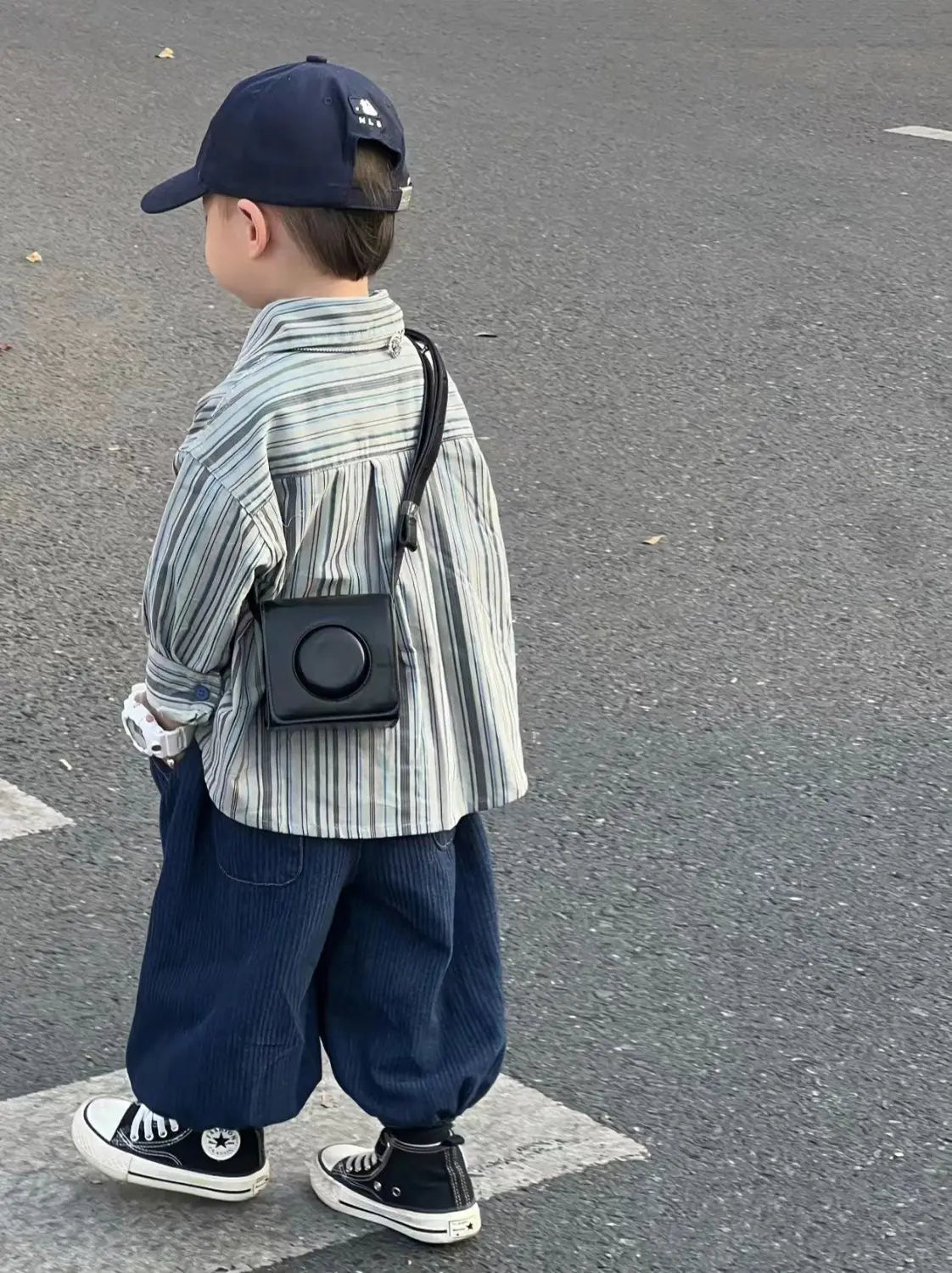 Kid Boy Spring Autumn Suit 2026 New Korean Handsome Baby Fashion Corduroy Striped Shirt and Pants Clothes Two Piece Set Outfits