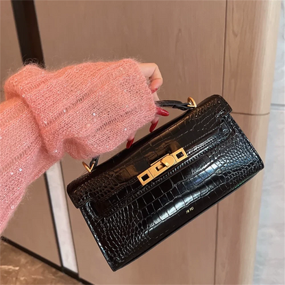Crocodile Embossed Handbag, Luxury Designer Convertible Purse for Women, Crossbody & Shoulder Bag in New Style