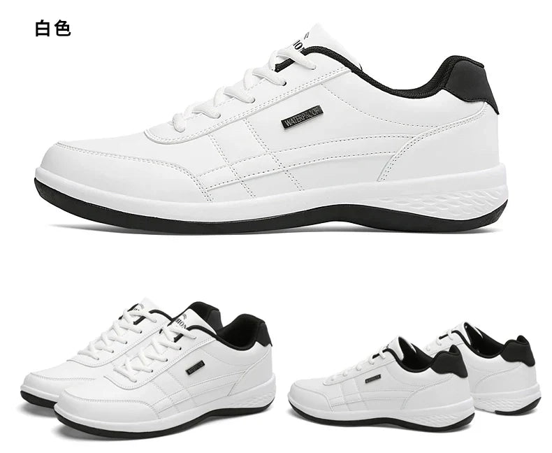 New Men Shoes Casual Shoes Leather Lace-Up Casual Sports Shoes Outdoor Wear-Resistant Vulcanized Shoes High-Quality Men Shoes