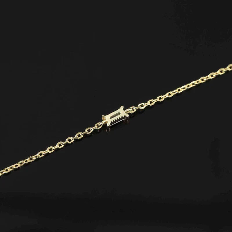 Trendy A Moissanite Bracelets for Women Letter Charm Adjustable Chain 100% 925 Sterling Silver Wedding Fine Jewelry Gifts
