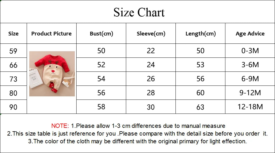Prowow 0-18M Baby Christmas Costume Cartoon Deer Jumpsuit With Santa Hat Christmas Baby Romper For Newborn New Year Costume