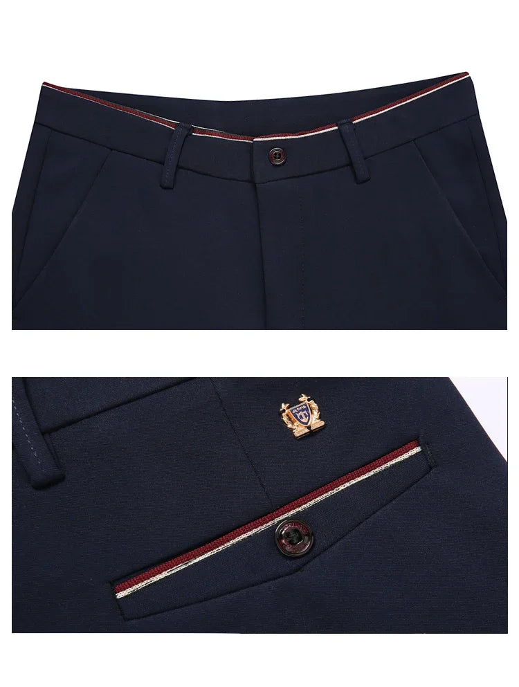 Black Suit Pants for Men Spring and Autumn Stretchy and Non-Ironing Office Trousers Slim Fit Formal Pants for Men Dress Pants