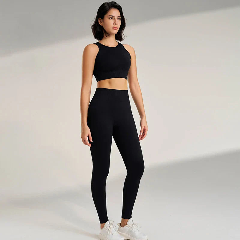 Yoga Clothing Set Women's High Waisted Leggings and Top Two Piece Seamless Fitness Exercise Clothing Fitness Underwear plus size
