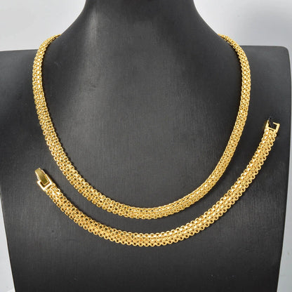 New Italian Chain Necklace Bracelet for Women Friendship Friend Metal Hip Hop Bangle Ladies Wedding Jewelry Set Pulseras Mujer