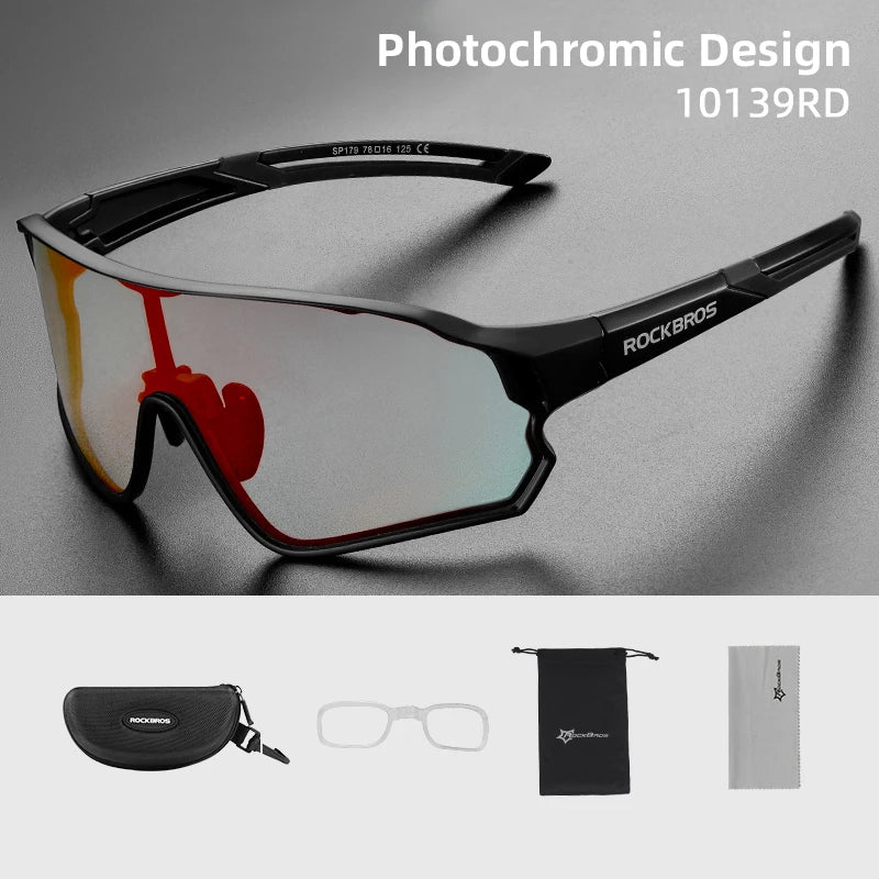 Photochromic Cycling Glasses UV400 Sunglasses Outdoor Sport Bicycle Eyewear MTB Racing Lightweight Flexible Goggles