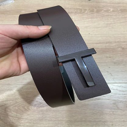 High Quality Wide 3.8cm Leather Business Men Belt Luxury Brand Designer famous Belts for men Jeans Strap Male Buckle belt