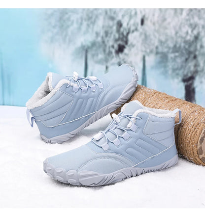 Snow Boots Men Winter Shoes Barefoot Ankle Boots 36-46 Couple Snow Shoes Outdoor Hiking Shoes Fur Warm Plush Boots