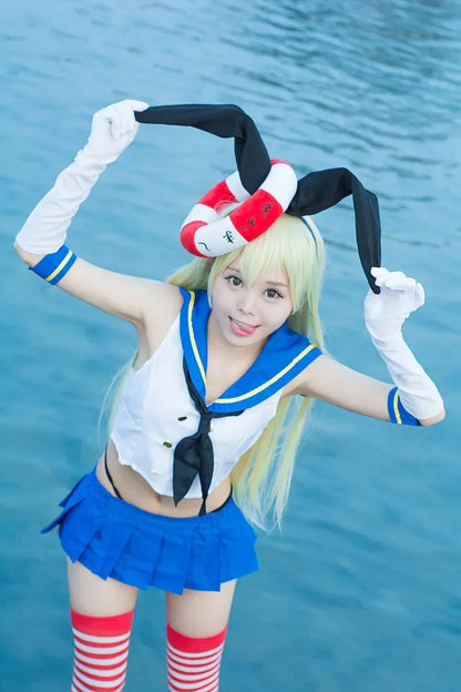 Collection Kancolle Fleet Kanmusu Shimakaze Cosplay Costume Anime Girls Sailor Suit For Women Sexy Summer Dress Full Set