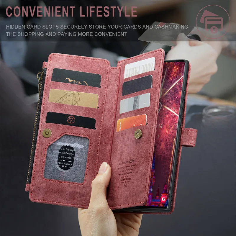 Flip Leather Phone Case For Samsung Galaxy S25 Edge S24 S26 Ultra S23 FE S22 S21 S20 Plus Note20 A16 A56 A17 A37 A57 Wallet Etui