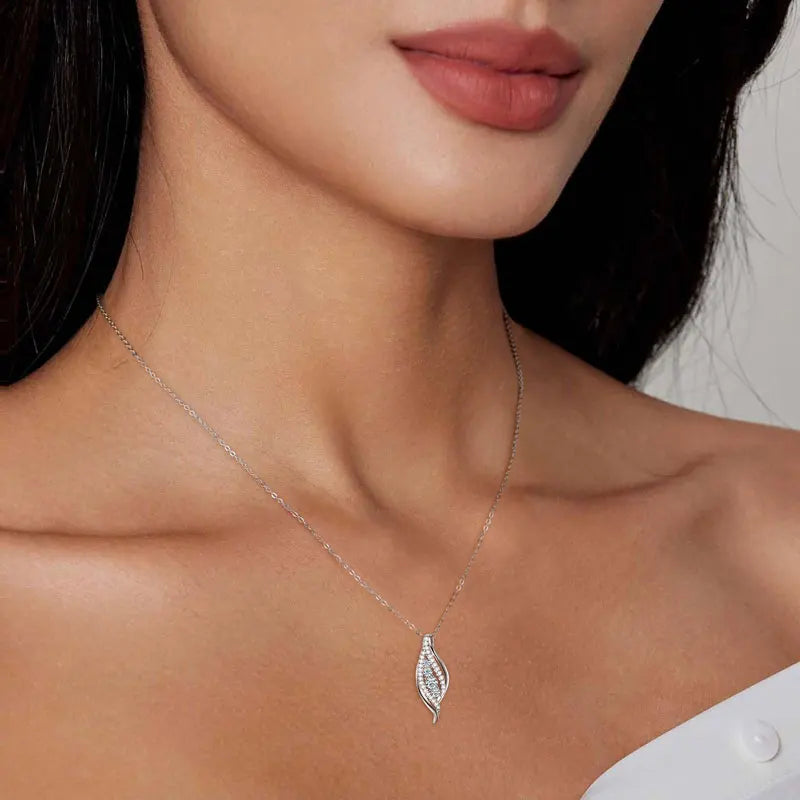 Multi-size Moissanite Pendant Necklace Chains for Women 925 Sterling Silver Wedding Fine Jewelry Gifts with Certificate