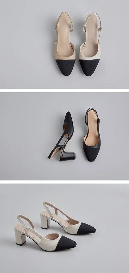 Plus Size New Summer Party Thick Heel Genuine Leather Sandals 6.5 cm High Heel Women Shoes