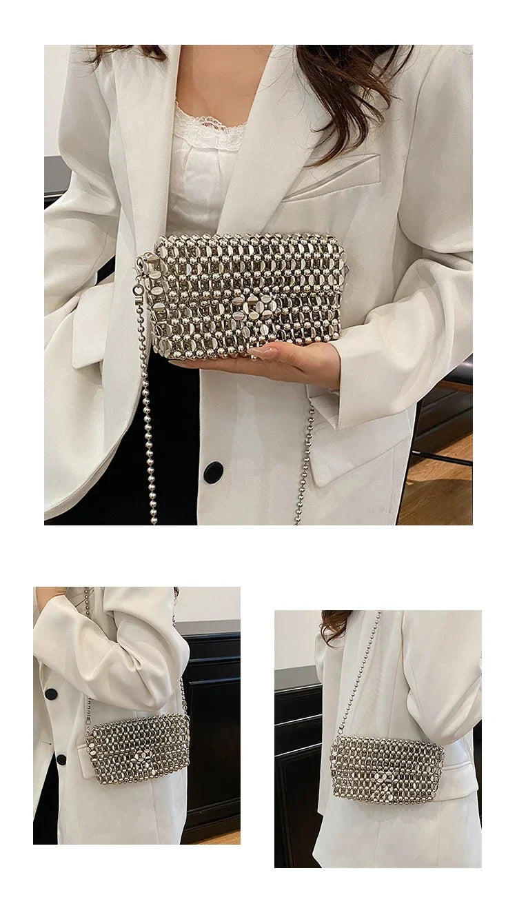 PU Sense of Luxury Solid Color Evening Bags Hollow Out Temperament 2025 Hot Sale Ladies Bags Versatile Fashion Shoulder Bags