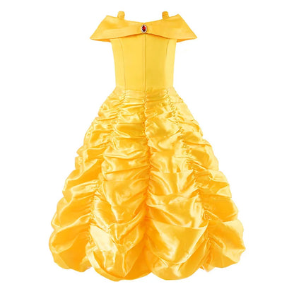 Kids Princess Cosplay Costume Girl Snow Queen Dress Halloween Carnival Clothes Cute Cosplay Evening Party Clothing for 2-10 Year