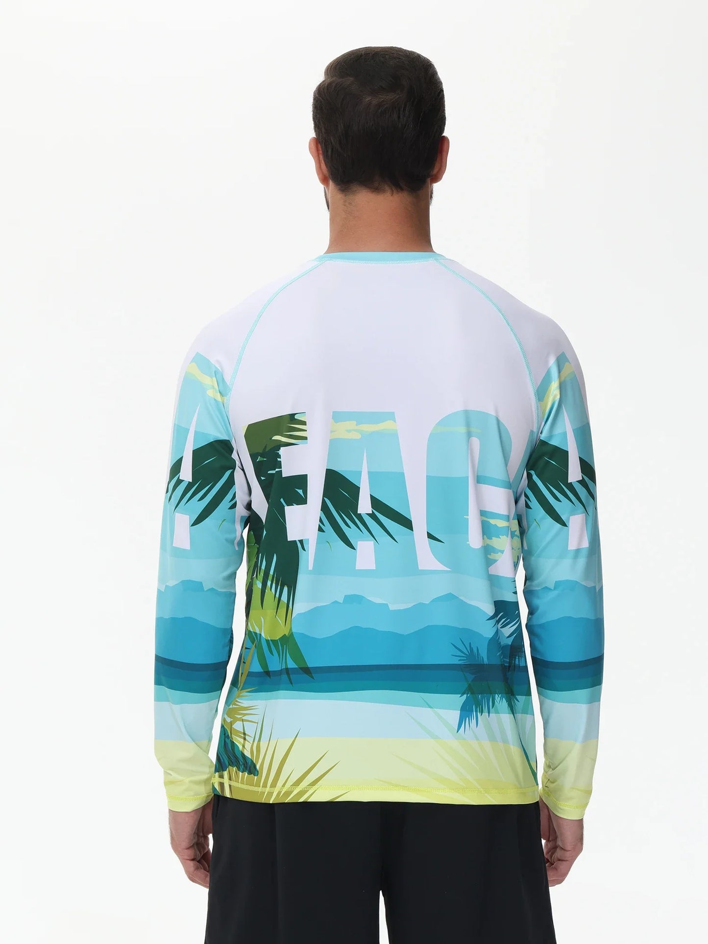 Men's Summer Fishing Shirt for Beach Vacation Swimming T-shirt, Quick-dry UPF 50+ Rash Guard Breathable Top for Board Sports