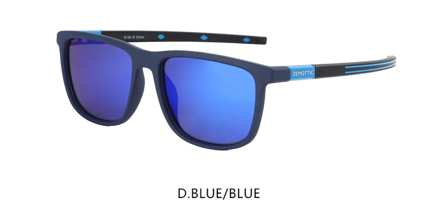 Square Polarized Sunglasses for Men - Lightweight TR90 Frame UV Blocking Shades for Driving Fishing Golf Sports