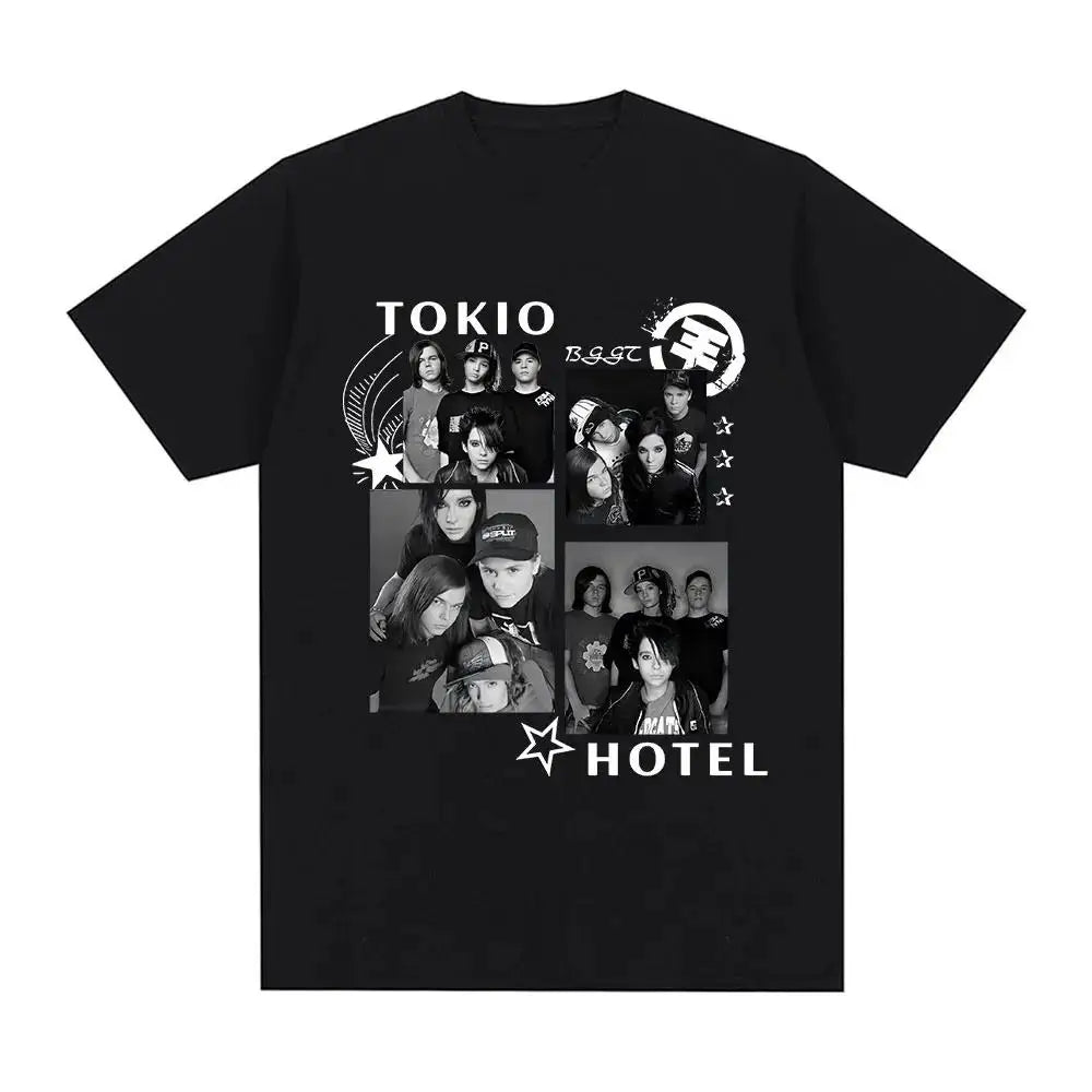 Rock Band Tokio Hotel Kaulitz Graphic Print T Shirt Fashion Punk Short Sleeve  Casual Hip op Streetwear Plus Size T Shirt Women