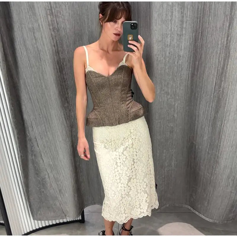Sexy Print Sling Fishbone Corsets Women Backless Zipper Sleeveless Slim Tops Female 2026 Summer New Chic Evening Party Tanks
