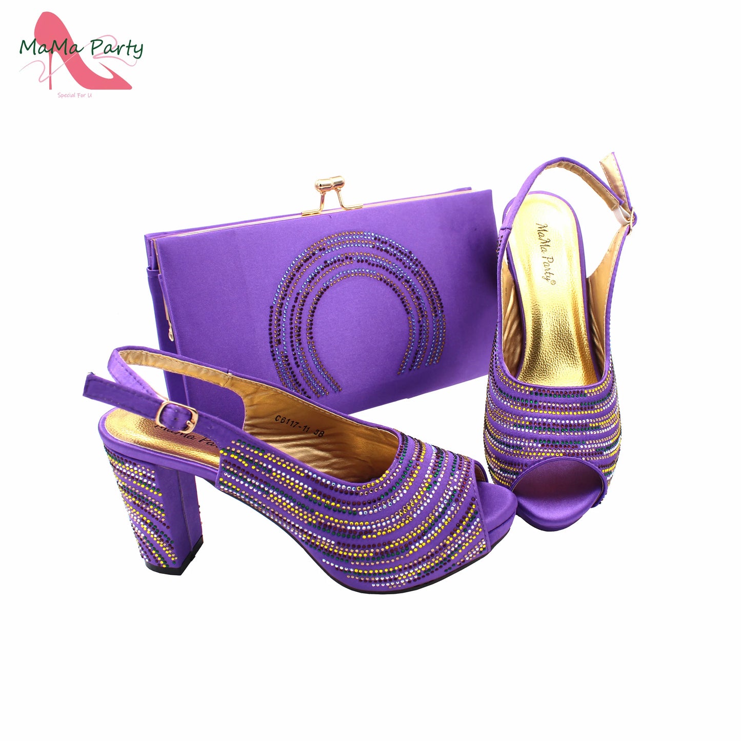 Orange Color Mature Pumps African Design Women Matching Shoes and Bag Set with Platform High Quality Sandals for Wedding