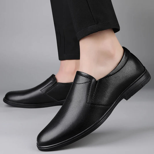 Casual Lightweight Men's Genuine Leather Loafers All-match Fashion Business Shoes Comfortable Men's Walking Shoes Mens Flats