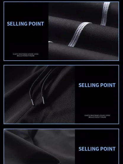 Fitness Clothes Ice Silk Quick Drying T-shirt Suit Men Short Sleeve Running Sportswear Shorts Tracksuit Gym Sports Training Sets