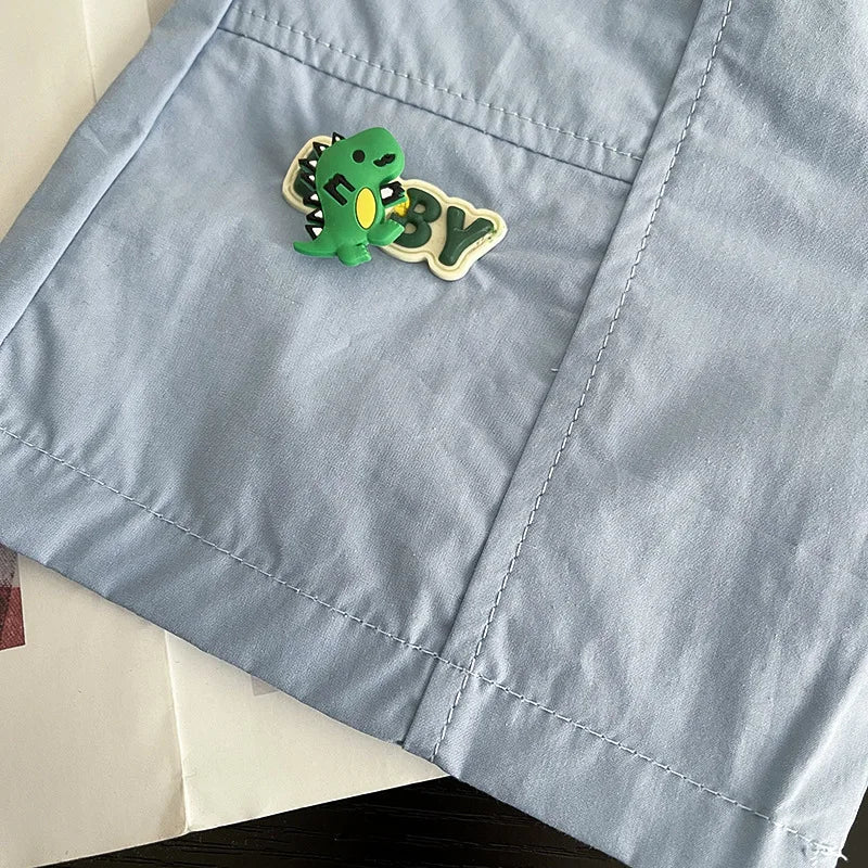 New Baby Summer Clothes Kids Cute Cartoon Suits Boys 3D Dinosaur Tshirt Shorts 2Pcs Sets Chidren Girls Fashion Clothing Outfits