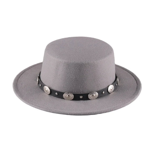 Panama Vintage Wide Brim Black Fedora Hat Men Flat Top Wool Jazz Cap Elegant Ladies Gentleman Gambler Hats