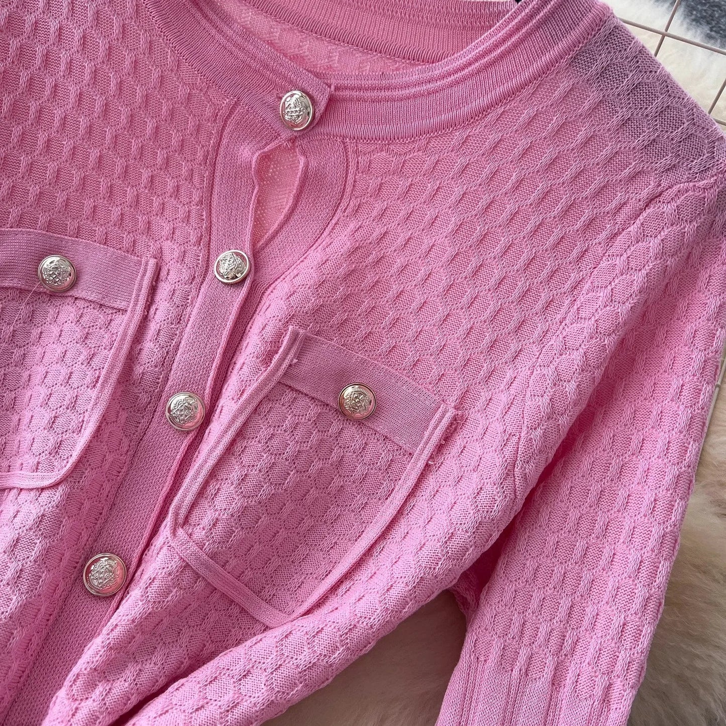 Brand Fashion Aesthetic Patchwork Knitted Maxi Dress Autumn Winter Women Luxury Shirt Sweater Dress Office Lady Vestido