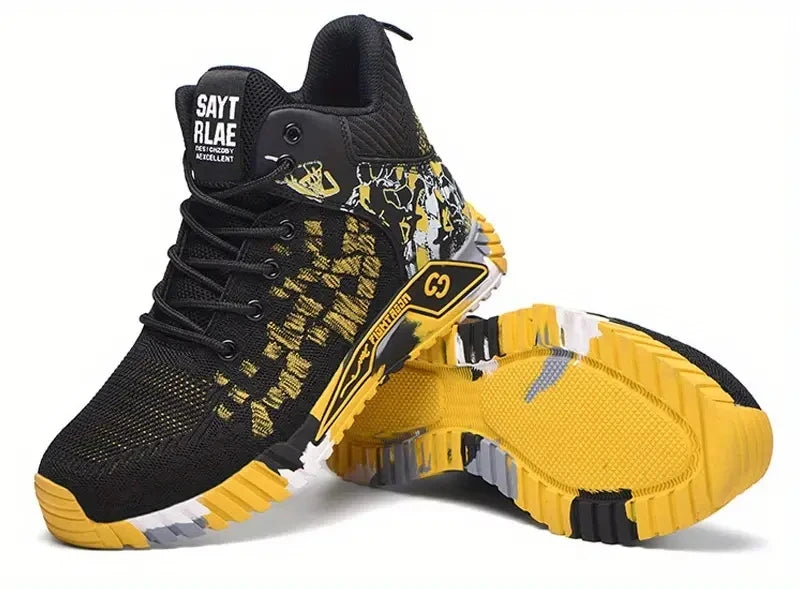 High Top Protective Safety Shoes Men Steel Toe Work Shoes Men Women Work Safety Boots Anti Smash Safety Indestructible WorkBoots