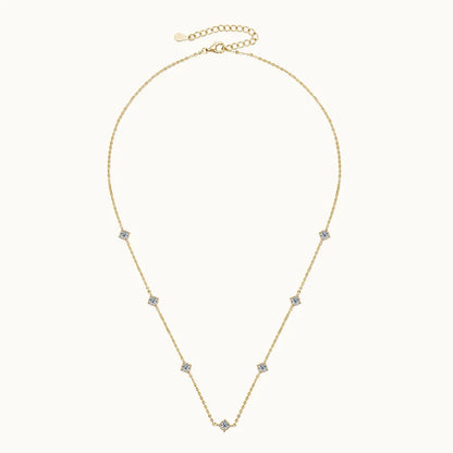 Collar Plata 925 Sterling Silver Choker Necklace For Women Round Cut 3mm Moissanite Necklaces Clavicle Chain Jewellry Gift