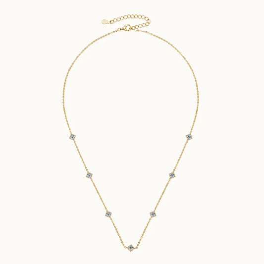Collar Plata 925 Sterling Silver Choker Necklace For Women Round Cut 3mm Moissanite Necklaces Clavicle Chain Jewellry Gift