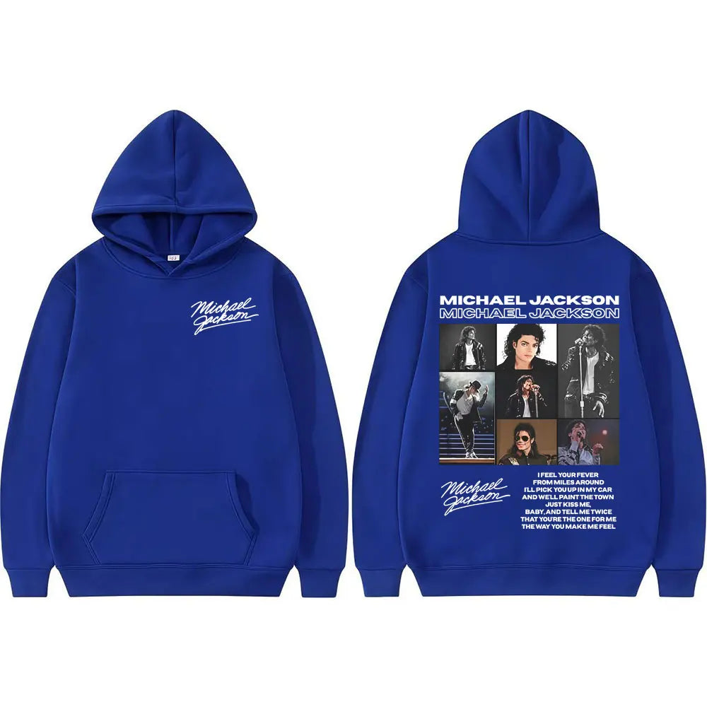 King of Pop Michael Jackson Tour Retro Hoodies Men's Clothing Harajuku Hip Hop Style Sweatshirts Casual Cozy Oversized Pullovers