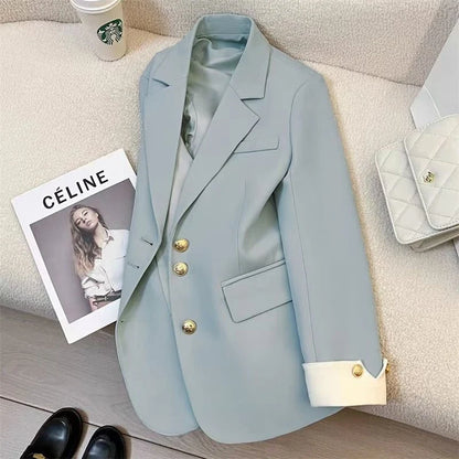 2025 Fashion Ladies Blazer Women Coat Spring Autumn Green Black Khaki Long Sleeve Female Business Work Wear  Formal Jacket