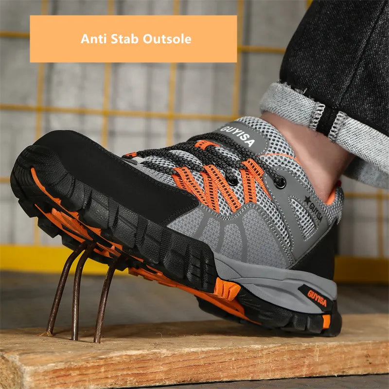 Work shoes with steel toe anti puncture work safety sneakers work man safety shoes anti-slip boots indestructible shoes for men
