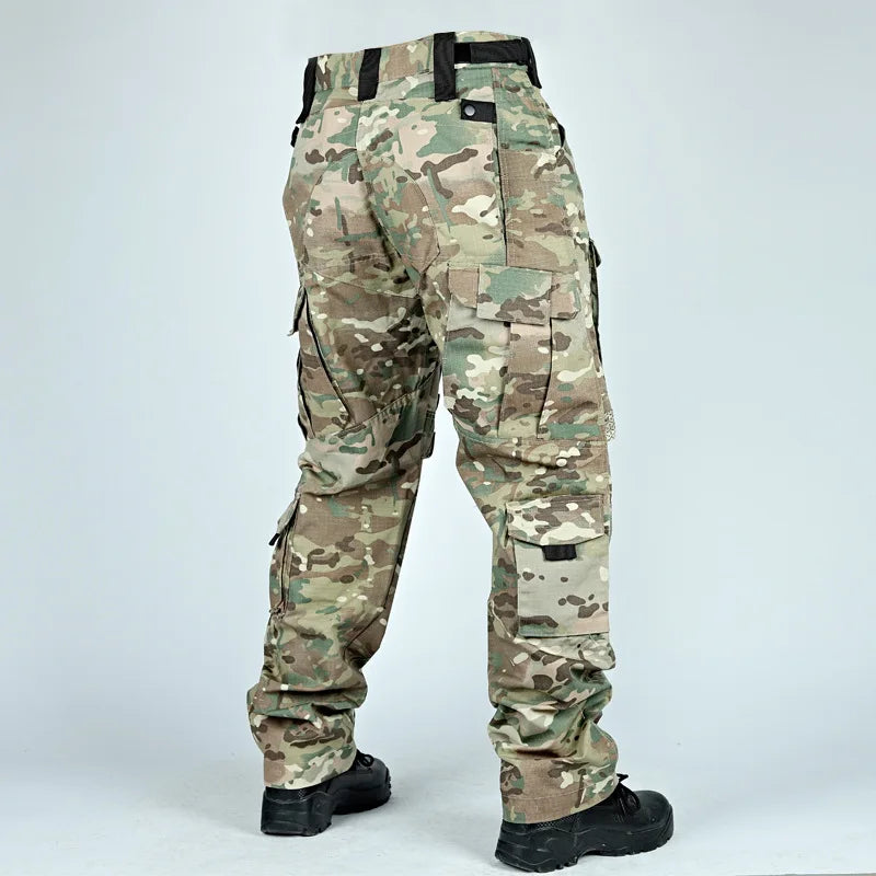 Men Military Tactics Pants Quick Dry Tactical Cargo Pants Wear-Resistant Multi-Pocket Men's Trousers Loose Combat Work Pant Male