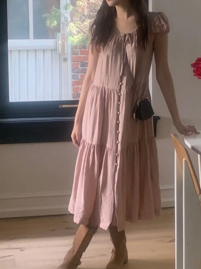 Spring 2025 Chic A-Line Dr Korean Sle Long Svel Women's Faionable Gown Ele Personali Commute Suitable Dr