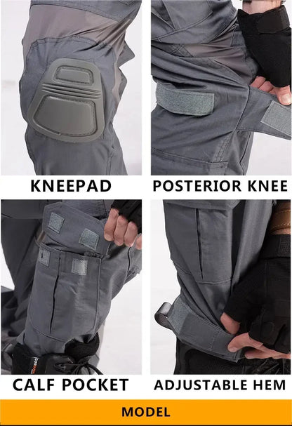 G3 Combat Pants +Pads Elastic Sport Pant Tactical Gear CP Climbing Camo Outdoor Tactic Pants Airsoft Cargo Casual Work Trouser