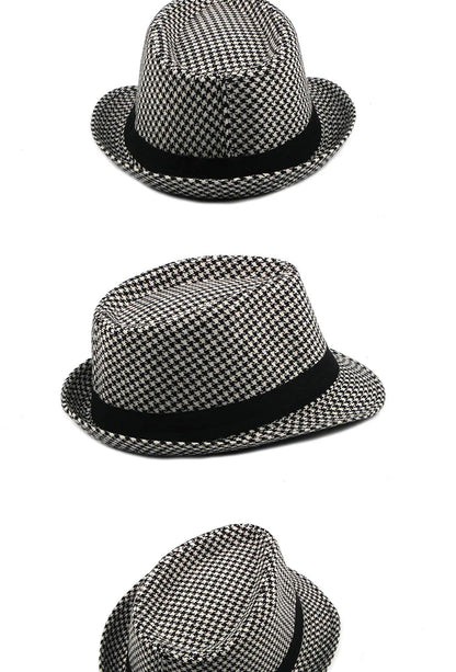 Spring Summer New Middle Aged Men's Top Hat Fashion Knitted Jazz Gentleman Black Chapeay Fedoras Bucket Hat Caps