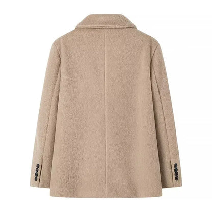2026 Women Winter Blazer Coat Turn Down Collar Warm Coat Turn Down Collar Fashion Design Blazer Feminino Tops Clothes