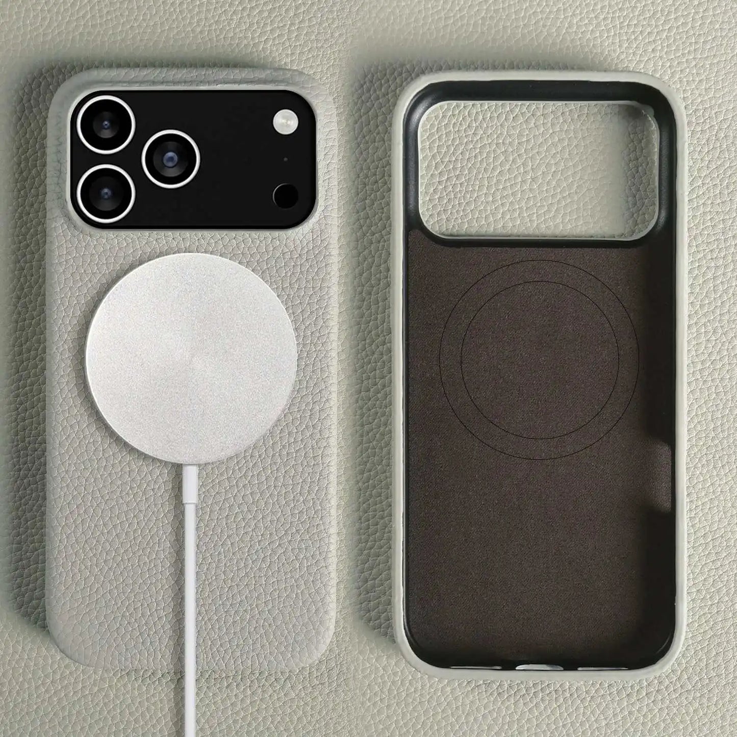 Luxury Magnetic Genuine Leather Case For iphone 17 Pro Max 16 15 14 13 12 11 for Magsafe Full Covered Phone Cases Back Cover