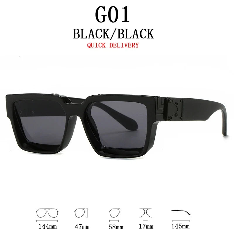 Millionaire Sunglasses For Men Vintage Square Sun Glasses Fashion Retro Sunglasses Women Trendy Luxe Gafas De Sol Hombre Lunette