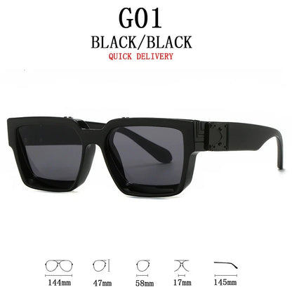 Millionaire Sunglasses For Men Vintage Square Sun Glasses Fashion Retro Sunglasses Women Trendy Luxe Gafas De Sol Hombre Lunette