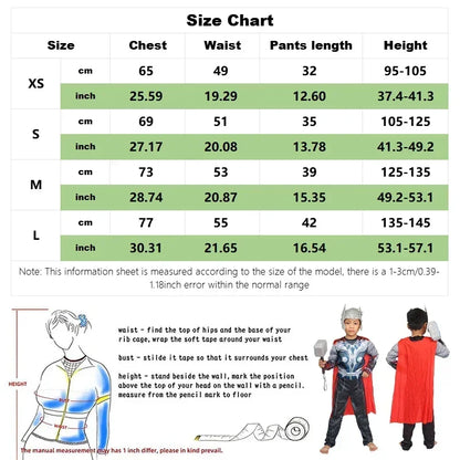 Thor Muscle Anime Smile Hero Cosplay Costume, Combinaison, Marteau Everak, Ensemble Complet, Costumes d'Halloween et de Carnaval