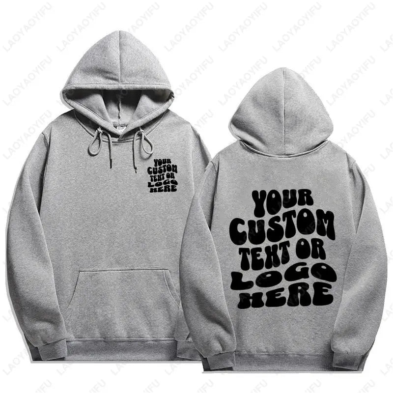 Custom Text Hoodie Personalized Sweatshirt Front Back Print Tee Custom Words On Back Business Logo Tshirt Custom Printed Shirt