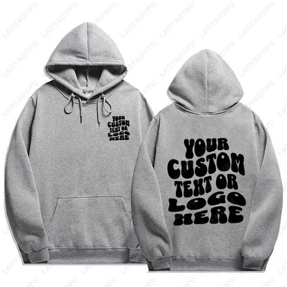 Custom Text Hoodie Personalized Sweatshirt Front Back Print Tee Custom Words On Back Business Logo Tshirt Custom Printed Shirt