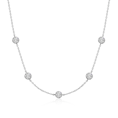2.5ct Moissanite Necklaces for Women Wedding Jewelry s925 Sterling Silver plated 18k GRA Authentic Moissanite Necklace