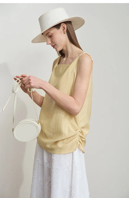 Casual Summer Camisole Tops Women 2025 Solid Office Lady Straight Top Woman New Fashion Loose Sleeveless Clothing 12522032