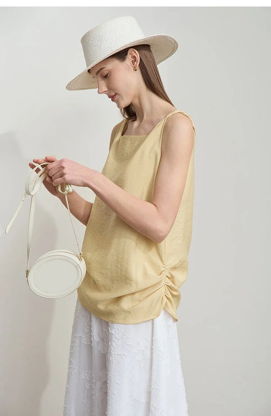 Casual Summer Camisole Tops Women 2025 Solid Office Lady Straight Top Woman New Fashion Loose Sleeveless Clothing 12522032