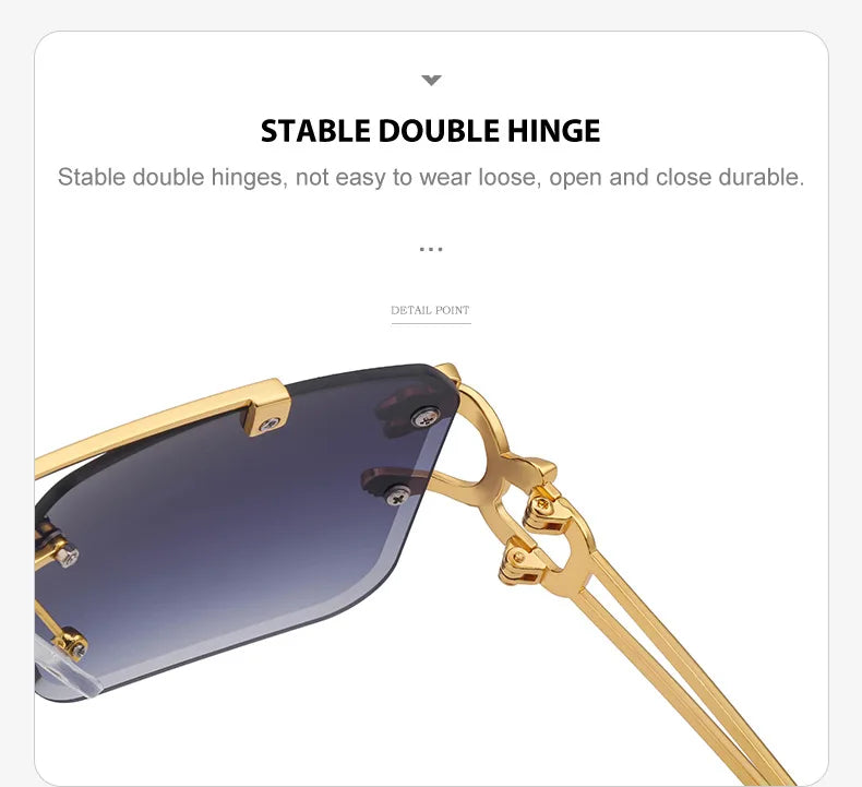 New Retro Rimless Sunglasses For Men Steampunk Sunglasses Women Punk Fashion Glasses Vintage Shades Gafas De Sol Sonnenbrill Sun