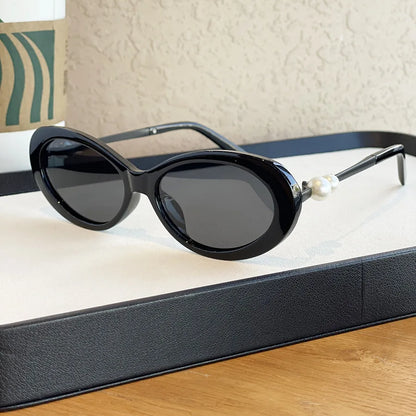 European and American Versatile Pearl Sunglasses for Women, High-End Celebrity Style Fashionable Polarized Sunglasses