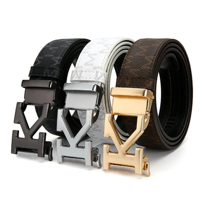 Luxury brand fashionable leather business men belt alloy high-quality casual belt for men jeans versatile youth trend belts men